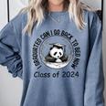 I Graduated Can I Go Back To Bed Now 2024 Graduation Panda Comfort Colors Sweatshirt Blue Jean