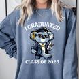 I Graduated Graduate Class Of 2025 Koala Graduation Comfort Colors Sweatshirt Blue Jean