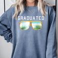 Graduated Graduation Tropical Sunglasses Comfort Colors Sweatshirt Blue Jean