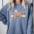 Graduation 2022 PhD Sloth Bachelor Master School Doctor Comfort Colors Sweatshirt Blue Jean