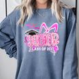 Graduation 2027 Senior 2027 Class Of 2027 Coquette Pink Girl Comfort Colors Sweatshirt Blue Jean