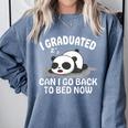 Graduation Animal Zoo Panda Bear I Graduated Panda Student Comfort Colors Sweatshirt Blue Jean