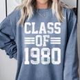 Graduation Class 1980 Comfort Colors Sweatshirt Blue Jean