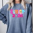Graduation Class Of 2026 Senior Pink Coquette Bow 2026 Grade Comfort Colors Sweatshirt Blue Jean