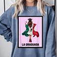 Graduation Latina Educated La Graduada Mexican Bingo Card Comfort Colors Sweatshirt Blue Jean