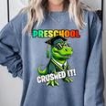 Graduation Preschool Dinosaur T Rex Crushed It Boys Grad Comfort Colors Sweatshirt Blue Jean