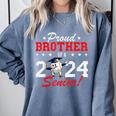 Graduation Proud Brother Of A 2024 Senior Baseball Player Comfort Colors Sweatshirt Blue Jean