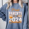 Graduation Proud Parents Of a 2024 Graduate For Mom And Dad Comfort Colors Sweatshirt Blue Jean
