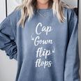 Graduation Shirt Cap Gown Flip Flops T-Shirt Comfort Colors Sweatshirt Blue Jean