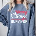 Graduation Shirt For Nurses Nursing School Survivor Tee Comfort Colors Sweatshirt Blue Jean