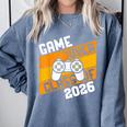 Graduation Video Gamer Game Over Class Of 2026 Senior Comfort Colors Sweatshirt Blue Jean