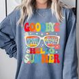 Groovy Goodbye 7th Grade Graduation Hello Summer Kids Comfort Colors Sweatshirt Blue Jean