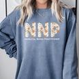 Groovy NNP Neonatal Nurse Practitioner Floral Graduation Comfort Colors Sweatshirt Blue Jean