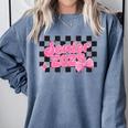 Groovy Senior Class Of 2026 Coquette Pink Bow Graduation Comfort Colors Sweatshirt Blue Jean