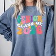 Groovy Senior Class Of 2026 My Last First Day Graduation 26 Comfort Colors Sweatshirt Blue Jean