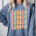 Groovy Senior Graduation Cute Groovy Senior Class Of 2024 Comfort Colors Sweatshirt Blue Jean