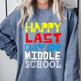 Happy Last Day Of Middle School Graduation Comfort Colors Sweatshirt Blue Jean