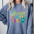 Happy Last Day Of School Student Teacher Graduation Comfort Colors Sweatshirt Blue Jean