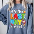 Happy Last Day Of School Teacher Student Graduation Comfort Colors Sweatshirt Blue Jean
