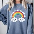 I Hate Everybody Rainbow Sarcastic Grumpy Introvert Comfort Colors Sweatshirt Blue Jean