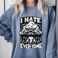 I Hate Everyone Introvert Anti-Social Dark Humor Comfort Colors Sweatshirt Blue Jean