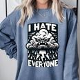 I Hate Everyone Introvert Anti-Social Dark Humor Comfort Colors Sweatshirt Blue Jean I Hate Everyone Introvert Anti-Social Dark Humor Comfort Colors Sweatshirt Blue Jean