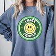 I Hate People Saying For Introverts Comfort Colors Sweatshirt Blue Jean