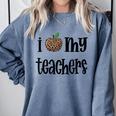 I Heart My Teachers I Love My Teachers Graduation Kids Teens Comfort Colors Sweatshirt Blue Jean