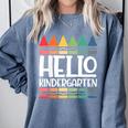 Hello Kindergarten First Day Back To School Graduation Comfort Colors Sweatshirt Blue Jean