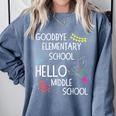Hello Middle School Graduation Elementary School T-Shirt Comfort Colors Sweatshirt Blue Jean