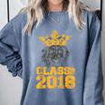 High School King Graduation Shirt Class Of 2018 Seniors Comfort Colors Sweatshirt Blue Jean