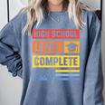 High School Level Complete Class Of 2024 Senior Graduation Comfort Colors Sweatshirt Blue Jean