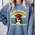 High School Level Complete Graduation Senior Students Comfort Colors Sweatshirt Blue Jean