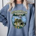 Hooked On Fishing Introvert Sayings Antisocial Quotes Raglan Baseball Tee Comfort Colors Sweatshirt Blue Jean