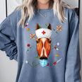 Horse Nurse RN ER Nursing School Graduation Comfort Colors Sweatshirt Blue Jean