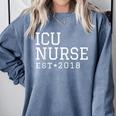 ICU Nurse 2018 Graduation Nurse RN Comfort Colors Sweatshirt Blue Jean