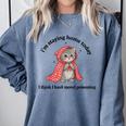 I’m Staying Home Today Cat Introvert Homebody Comfort Colors Sweatshirt Blue Jean