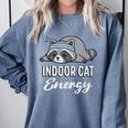 Indoor Cat Energy Raccoon Introvert Anti Social Mascot Comfort Colors Sweatshirt Blue Jean Indoor Cat Energy Raccoon Introvert Anti Social Mascot Comfort Colors Sweatshirt Blue Jean