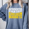 Introvert Antisocial Chicken Nugget Lover Foodie Comfort Colors Sweatshirt Blue Jean
