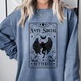 Introvert Apparel Emporium Mothman Tarot Card Antisocial Butterfly Cryptozoologist -Adults Grey Comfort Colors Sweatshirt Blue Jean Introvert Apparel Emporium Mothman Tarot Card Antisocial Butterfly Cryptozoologist -Adults Grey Comfort Colors Sweatshirt Blue Jean