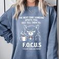 Introvert Cat Coffee Sarcastic Dark Humor Focus Meme Graphic Comfort Colors Sweatshirt Blue Jean