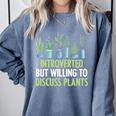 Introvert Farming Life Gardening For Geeky Plant Lover Comfort Colors Sweatshirt Blue Jean