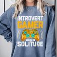 Introvert Gamer Video Games Anti Social Team Player Comfort Colors Sweatshirt Blue Jean