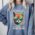 Introvert Joke For Introversion Personality Pity Party Comfort Colors Sweatshirt Blue Jean