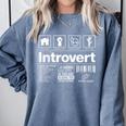 Introvert Label Signs Comfort Colors Sweatshirt Blue Jean Introvert Label Signs Comfort Colors Sweatshirt Blue Jean