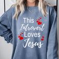This Introvert Loves Jesus Religious Red Hearts Graphic Comfort Colors Sweatshirt Blue Jean This Introvert Loves Jesus Religious Red Hearts Graphic Comfort Colors Sweatshirt Blue Jean