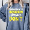Introvert Tips On How To Talk To Me Please Don't Antisocial Comfort Colors Sweatshirt Blue Jean