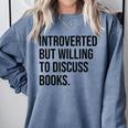 Introverted Bookworm Books Introvert Comfort Colors Sweatshirt Blue Jean