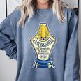 Introverted Fountain Pen Enthusiast Smiling Face Comfort Colors Sweatshirt Blue Jean
