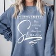 Introverted Skincare Esthetician Beautician Cosmetologist Comfort Colors Sweatshirt Blue Jean
